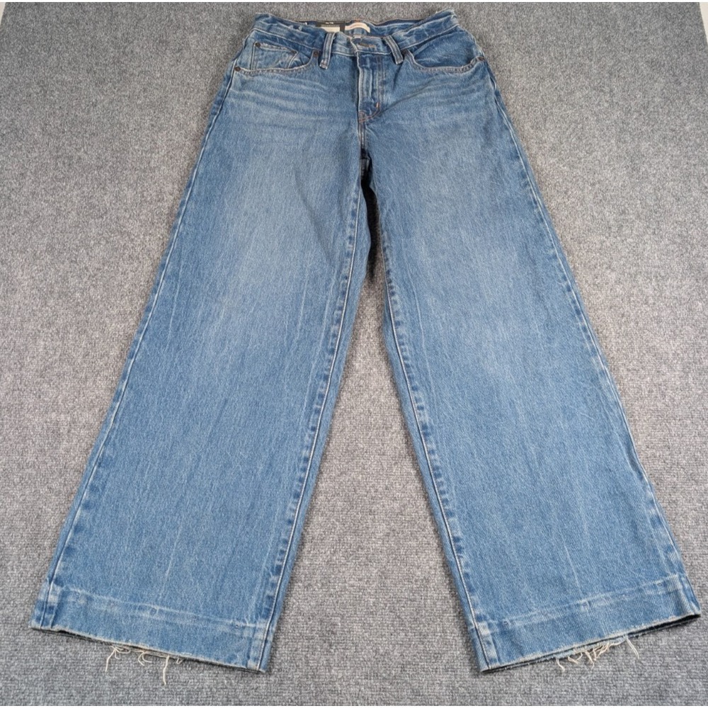 Levis Premium XL Straight Jeans Womens 25/31 Med Wash Wide Leg NWT - Picture 2 of 12